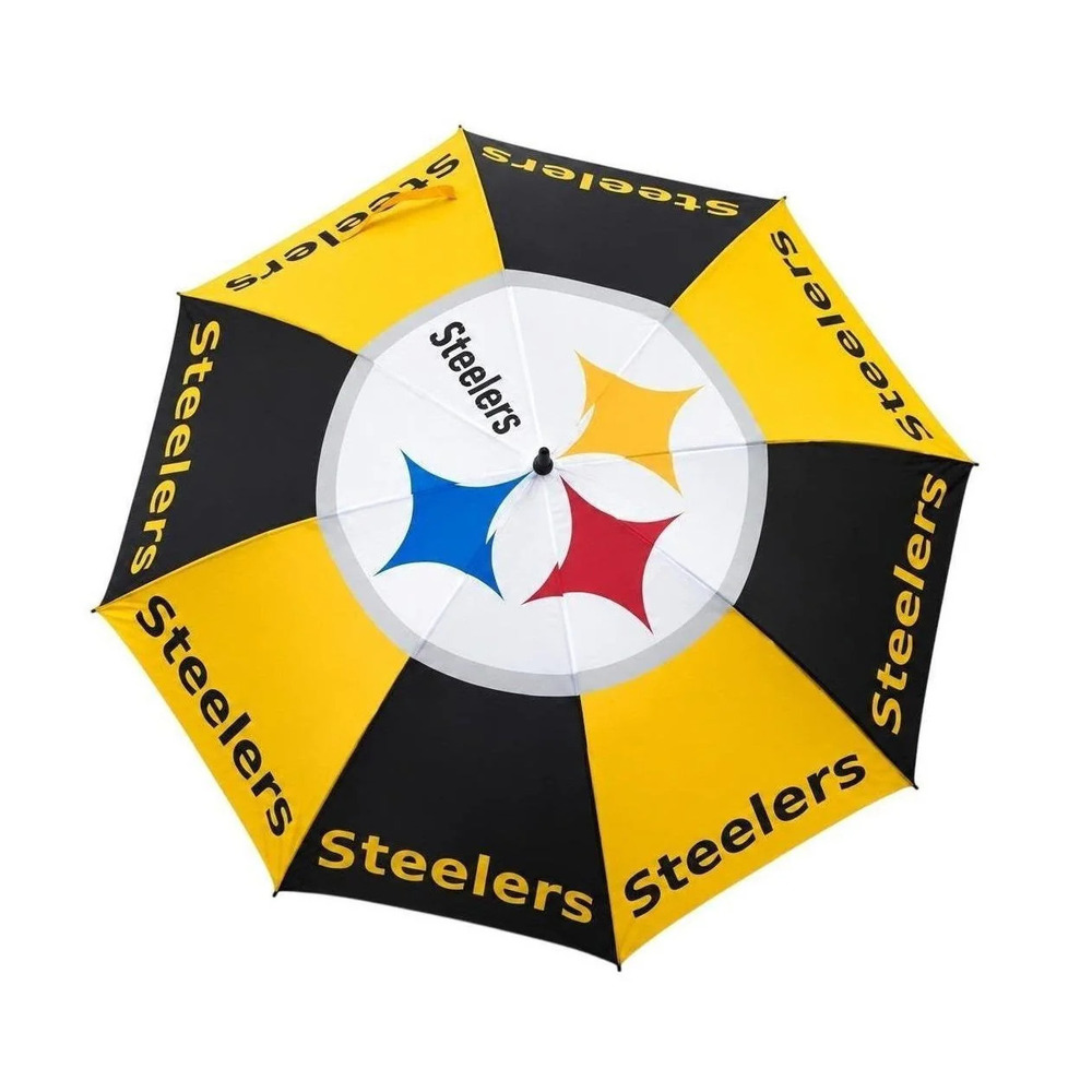 Pittsburgh Steelers Golf Umbrella Black Gold Large Canopy Rain Umbrella